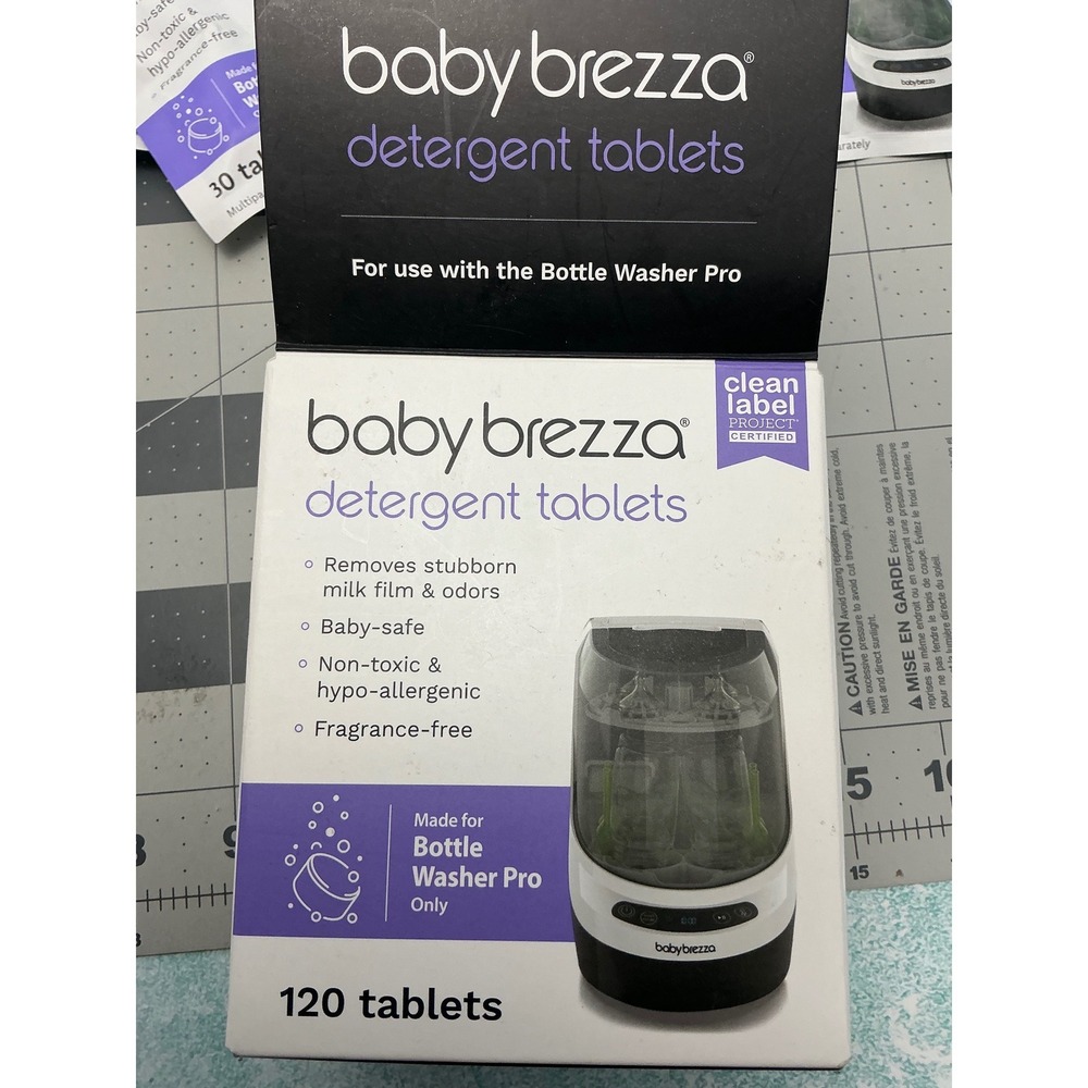 Baby Brezza Detergent Tablets 120 Count for Bottle Washer Pro Non-Toxic 4 Packs